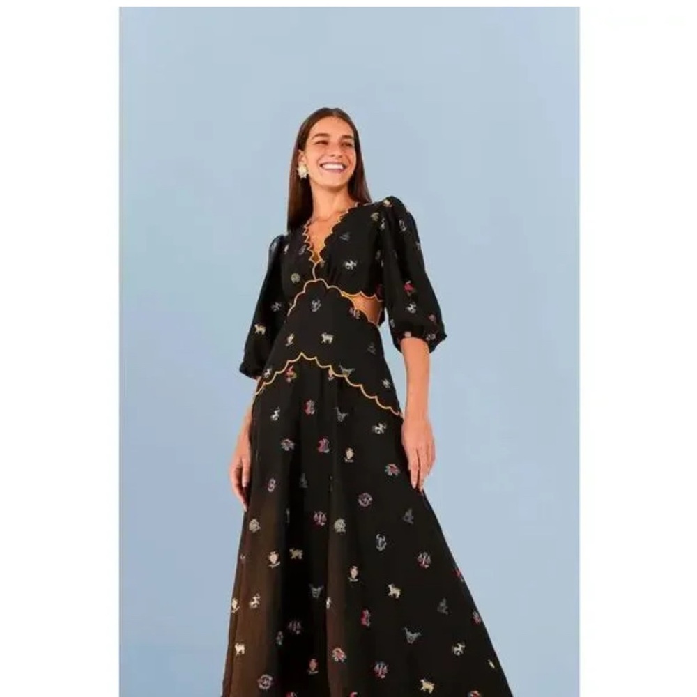 Farm Rio Embroidered Zodiac Dress XS